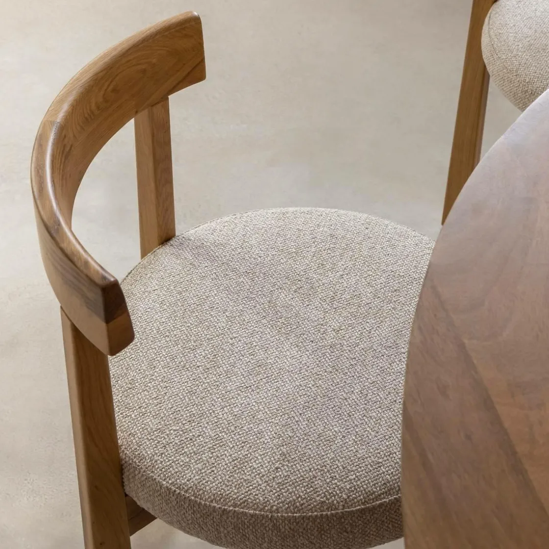 Made in Meubles Chaise<Chaise en bois d'orme et tissu bouclette gris Aline (lot de 2)