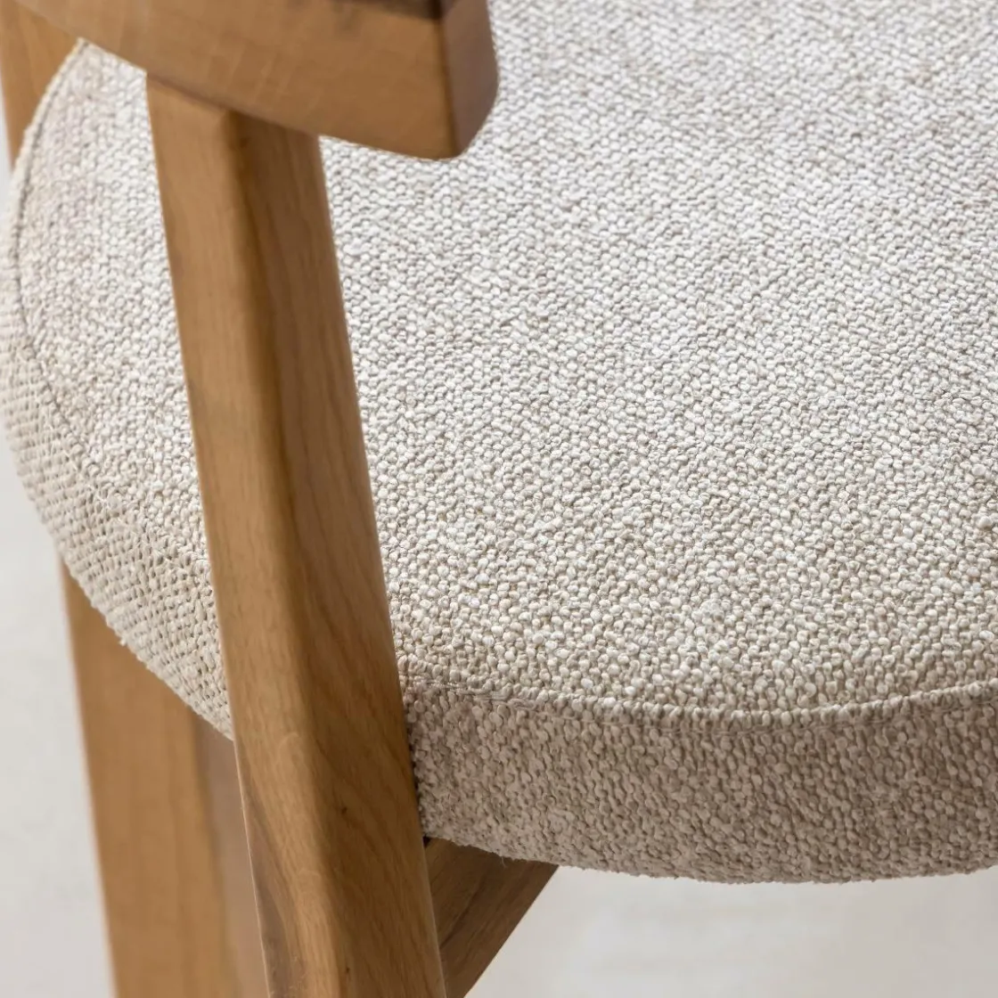 Made in Meubles Chaise<Chaise en bois d'orme et tissu bouclette gris Aline (lot de 2)