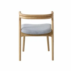 Made in Meubles Chaise<Chaise en bois d'orme et tissu gris Aline (lot de 2)