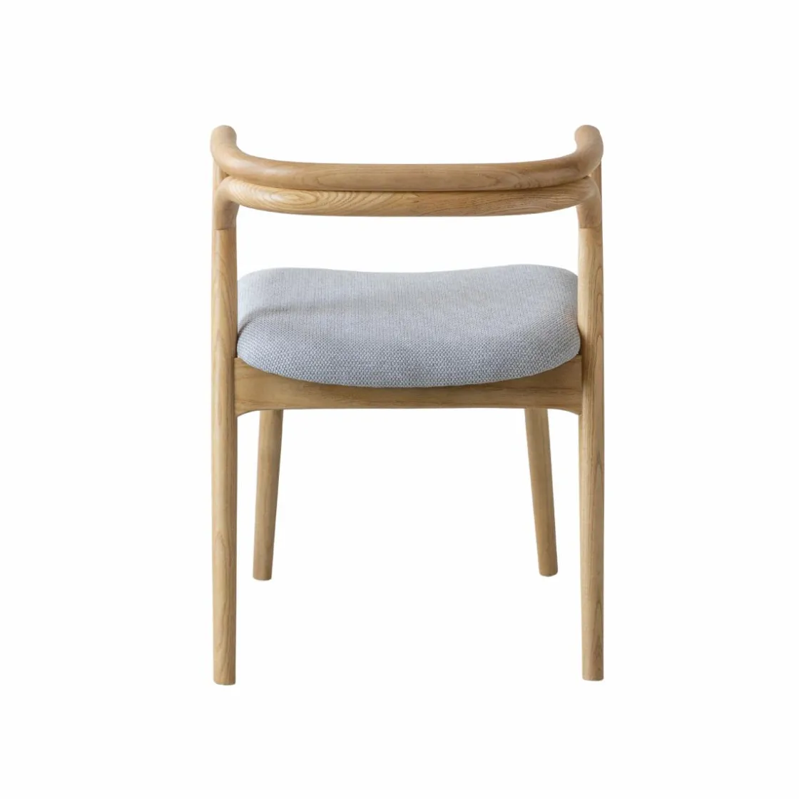 Made in Meubles Chaise<Chaise en bois d'orme et tissu gris Aline (lot de 2)