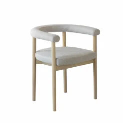 Made in Meubles Chaise<Chaise en bois d'orme et tissu gris Aline (lot de 2)