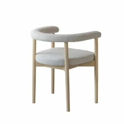 Made in Meubles Chaise<Chaise en bois d'orme et tissu gris Aline (lot de 2)