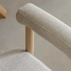 Made in Meubles Chaise<Chaise en bois d'orme et tissu gris Aline (lot de 2)