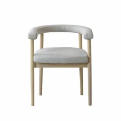 Made in Meubles Chaise<Chaise en bois d'orme et tissu gris Aline (lot de 2)