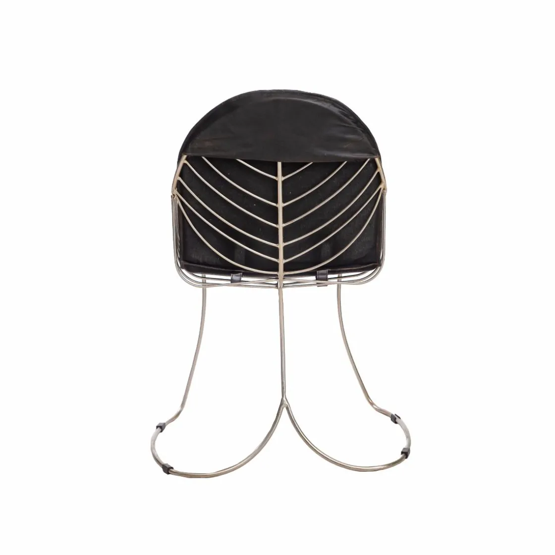 Made in Meubles Chaise<Chaise en cuir et métal noir Heidi