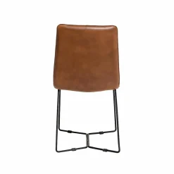 Made in Meubles Chaise<Chaise en cuir marron clair Lilou (lot de 2)