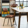 Made in Meubles Chaise<Chaise en cuir marron Dinner (lot de 2)
