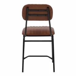 Made in Meubles Chaise<Chaise en cuir marron Dinner (lot de 2)