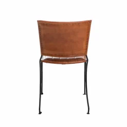 Made in Meubles Chaise<Chaise en cuir marron Nuria (lot de 2)