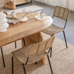 Made in Meubles Chaise<Chaise en métal et corde beige Emilia (lot de 2)