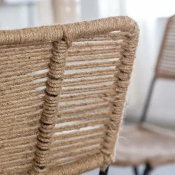 Made in Meubles Chaise<Chaise en métal et corde beige Emilia (lot de 2)