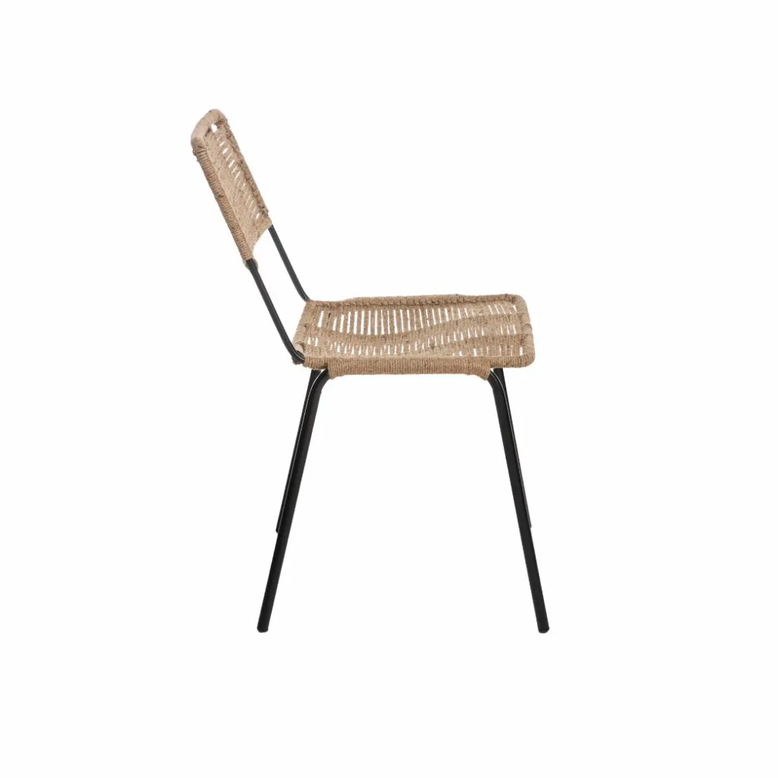 Made in Meubles Chaise<Chaise en métal et corde beige Emilia (lot de 2)