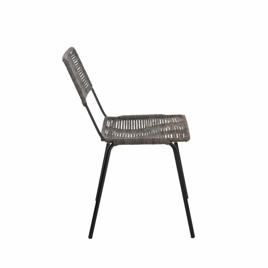 Made in Meubles Chaise<Chaise en métal et corde grise Emilia (lot de 2)