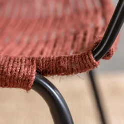 Made in Meubles Chaise<Chaise en métal et corde rouge Emilia (lot de 2)