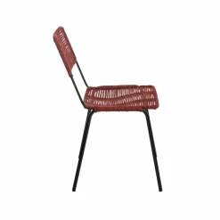 Made in Meubles Chaise<Chaise en métal et corde rouge Emilia (lot de 2)