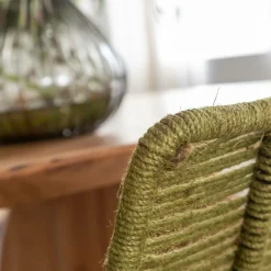 Made in Meubles Chaise<Chaise en métal et corde verte Emilia (lot de 2)