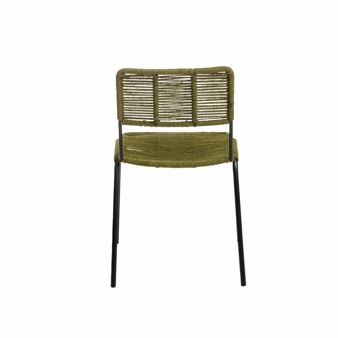 Made in Meubles Chaise<Chaise en métal et corde verte Emilia (lot de 2)