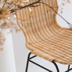 Made in Meubles Chaise<Chaise en métal et rotin Minal (lot de 2)