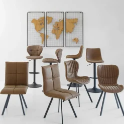 Made in Meubles Chaise<Chaise en polyester marron Nino (lot de 2)