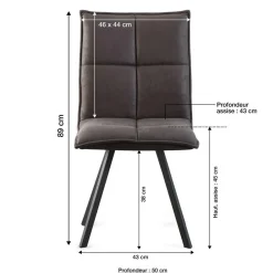 Made in Meubles Chaise<Chaise en polyester noir Nino (lot de 2)