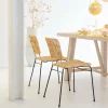 Made in Meubles Chaise<Chaise en rotin et en métal Sélina (lot de 2)
