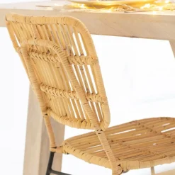 Made in Meubles Chaise<Chaise en rotin et en métal Sélina (lot de 2)