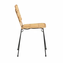 Made in Meubles Chaise<Chaise en rotin et en métal Sélina (lot de 2)