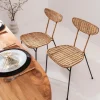 Made in Meubles Chaise<Chaise en rotin et en métal Leila (lot de 2)