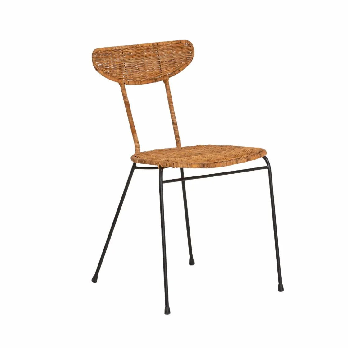 Made in Meubles Chaise<Chaise en rotin et en métal Leila (lot de 2)