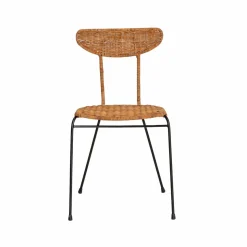 Made in Meubles Chaise<Chaise en rotin et en métal Leila (lot de 2)