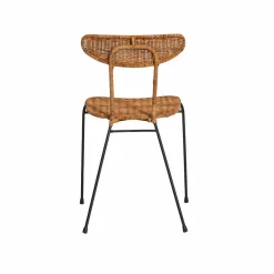 Made in Meubles Chaise<Chaise en rotin et en métal Leila (lot de 2)