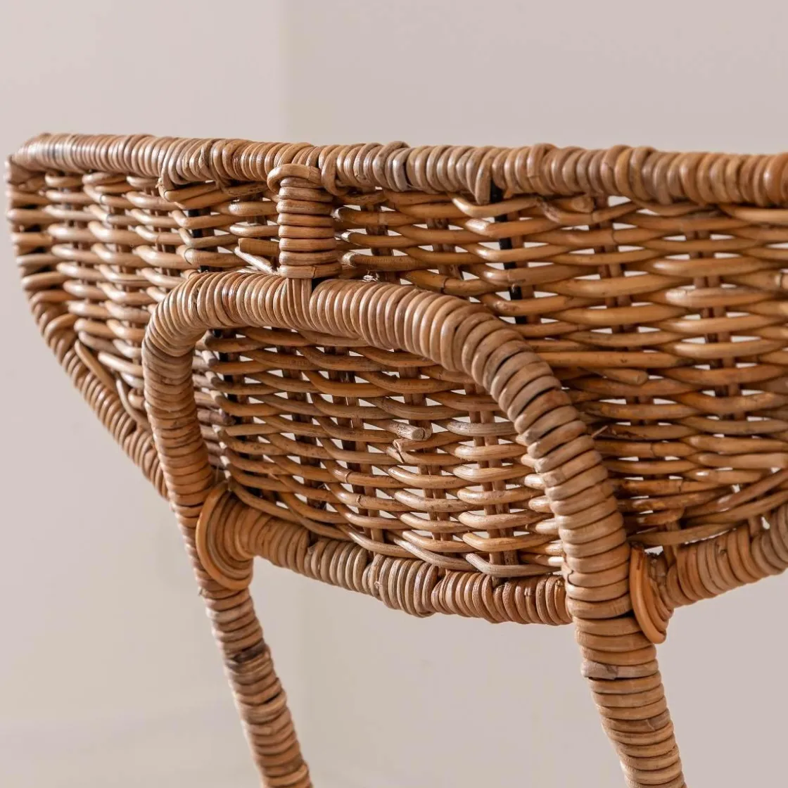 Made in Meubles Chaise<Chaise en rotin et en métal Leila (lot de 2)