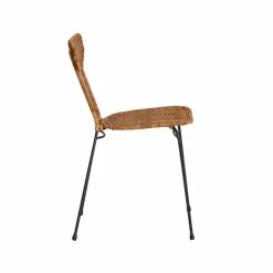 Made in Meubles Chaise<Chaise en rotin et en métal Leila (lot de 2)