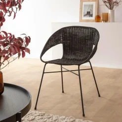 Made in Meubles Chaise<Chaise en rotin et en métal Aurélien