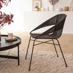 Made in Meubles Chaise<Chaise en rotin et en métal Aurélien