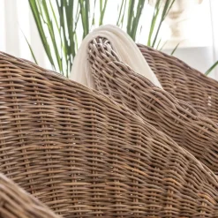 Made in Meubles Chaise<Chaise en rotin et métal Amael (lot de 2)