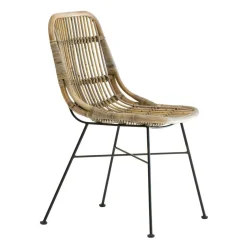 Made in Meubles Chaise<Chaise en rotin et métal Rattan (lot de 2)