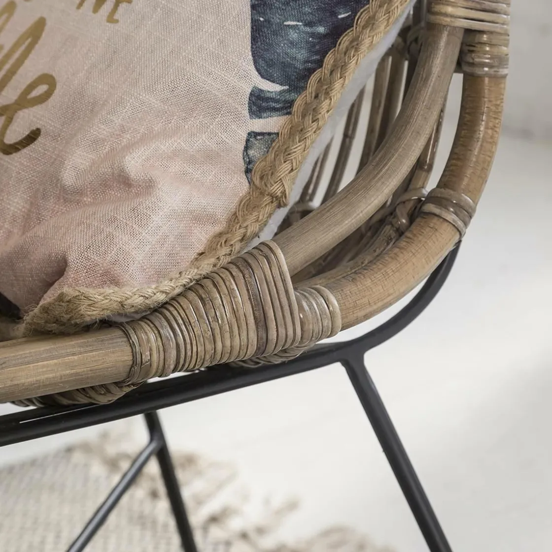 Made in Meubles Chaise<Chaise en rotin et métal Rattan (lot de 2)