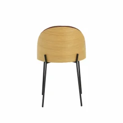 Made in Meubles Chaise<Chaise en tissu acajou et bois clair Nyssa (lot de 2)