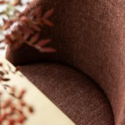 Made in Meubles Chaise<Chaise en tissu acajou et bois clair Nyssa (lot de 2)