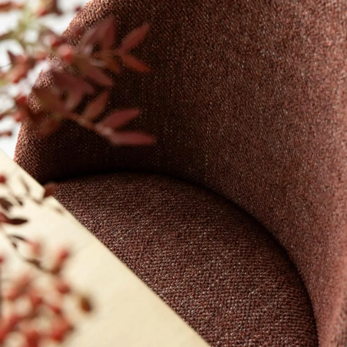 Made in Meubles Chaise<Chaise en tissu acajou et bois clair Nyssa (lot de 2)