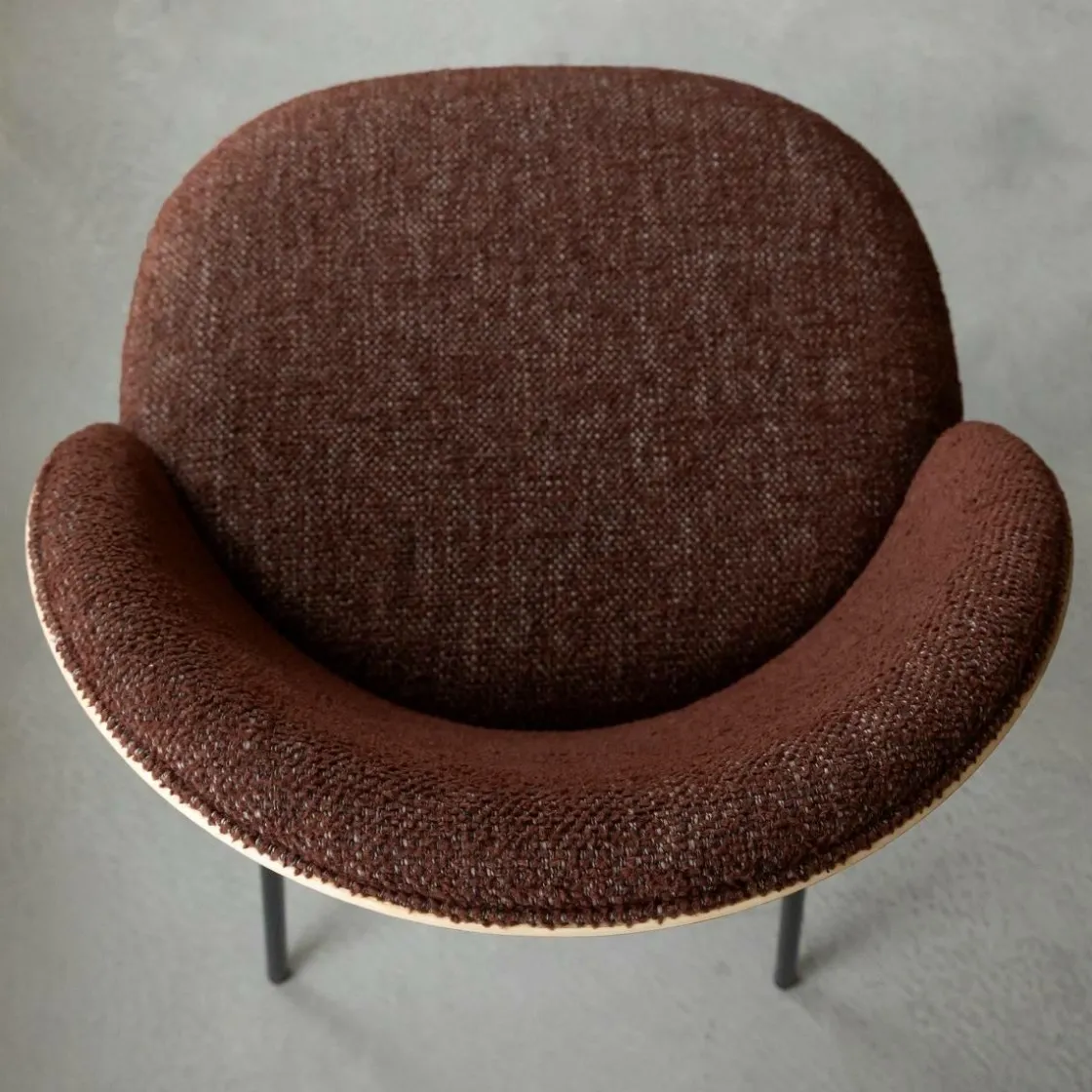 Made in Meubles Chaise<Chaise en tissu acajou et bois clair Nyssa (lot de 2)