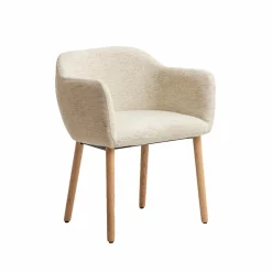 Made in Meubles Chaise<Chaise en tissu beige Solène (lot de 2)