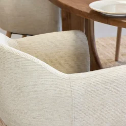 Made in Meubles Chaise<Chaise en tissu beige Solène (lot de 2)