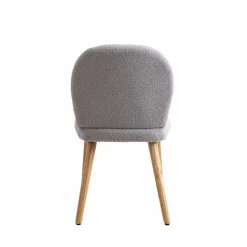 Made in Meubles Chaise<Chaise en tissu bouclette grise Ayse (lot de 2)