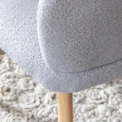 Made in Meubles Chaise<Chaise en tissu bouclette grise Ayse (lot de 2)