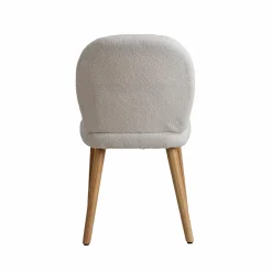 Made in Meubles Chaise<Chaise en tissu bouclette blanche Ayse (lot de 2)