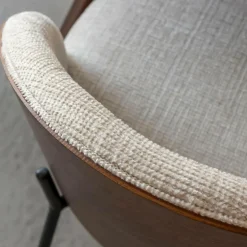 Made in Meubles Chaise<Chaise en tissu écru et métal Nyssa (lot de 2)