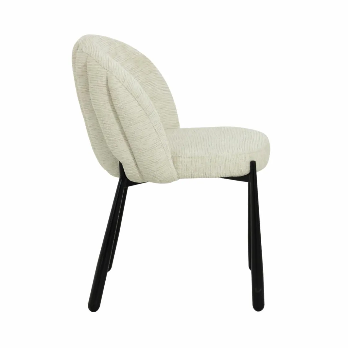 Made in Meubles Chaise<Chaise en tissu écru et pieds en métal Ondine (lot de 2)