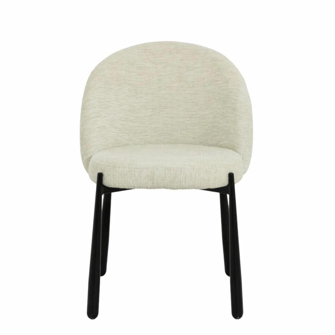 Made in Meubles Chaise<Chaise en tissu écru et pieds en métal Ondine (lot de 2)